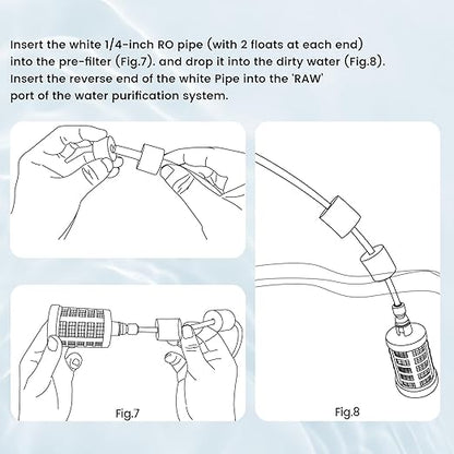 Purewell K8680 Quick-Connect Fitting, 1/4-inch Push-in Hose Connector, Simplifies Installation and Maintenance of Water Purification Systems