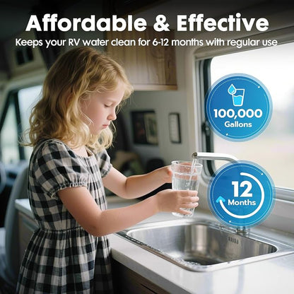 Rv Water Filter Replacement Cartridge, 0.01 Micron Replacement Cartridge for Universal 2.5" X 10" Rv Water Filter System, Compatible With WLSINJL Ultra Rv Water Filters, 3 Pack