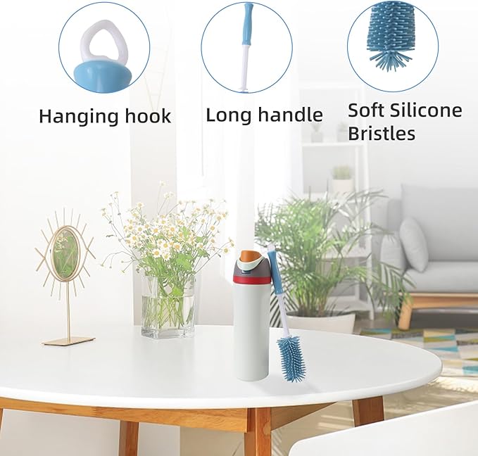 UXIETIN 3 Pack Water Bottle Cleaner Kit for owala 24oz/32oz/40oz,owala Brush and Straw Cleaner, Straw Cleaner Compatible with owala Water Bottle,owala Accessories