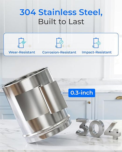 Waterdrop TK-FS Gravity Water Filter System, NSF/ANSI 42&372 Standard | Reduces Chlorine and Lead, Stainless-Steel Water System with 4 Filters, Sight Glass Spigot and Stand, 2.25G