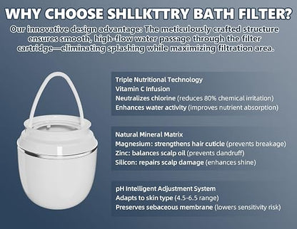 Bath Water Filter for Tub Faucet-10 Stages Bathtub Filter-2,500 Gallons of Filtration, KDF Remove contaminants, Chlorineand Fluoride, Hard Water Softener,Protects Skin,Hair & Nails(Deluxe Edition)