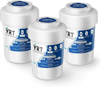 YRT MWF Replacement for GE Refrigerator, NSF/ANSI 372 & 53 & 42 Certified | Compatible With SmartWater MWFP, MWFA, GWF, HDX FMG-1, WFC1201, RWF1060, GSE25GSHECSS, 197D6321P006, Kenmore 9991, 3 Pack