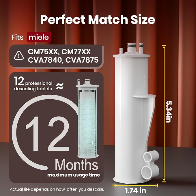 New Descaling Cartridge Compatible with GP DC 001 C Miele Descaling Cartridge | For CM75XX / CM77XX / CVA7840 / CVA7875 Miele Coffee Machines - Gentle & Effective Limescale Remover,Lasting 12 Months