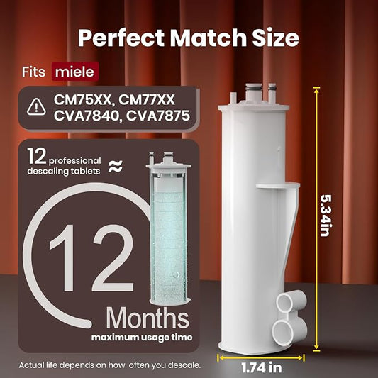New Descaling Cartridge Compatible with GP DC 001 C Miele Descaling Cartridge | For CM75XX / CM77XX / CVA7840 / CVA7875 Miele Coffee Machines - Gentle & Effective Limescale Remover,Lasting 12 Months