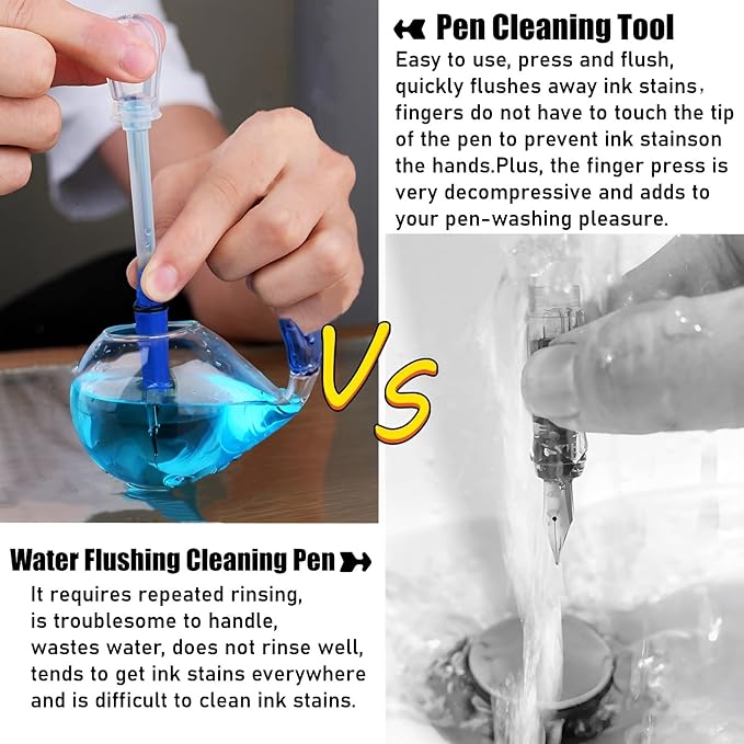 Fountain Pen Cleaning Kit,New Efficient Pen Nibs Cleaner,Suitable for Cleaning Fountain Parker,Platinum,Sailor,Pilot-3.8mm