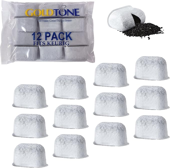 Keurig Compatible Replacement Charcoal Water Filter Cartridges - Designed for Keurig Classic 1.0 and 2.0 Coffee Makers Machines (12 Pack)
