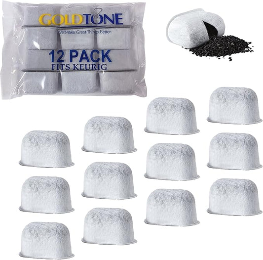 Keurig Compatible Replacement Charcoal Water Filter Cartridges - Designed for Keurig Classic 1.0 and 2.0 Coffee Makers Machines (12 Pack)