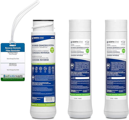 Northstar Reverse Osmosis Filter Set - Contains Membrane 7287514 and New Pre and Post Filter Set NSROPF4 (Replacement for set 7287506) with Maintenance Reminder Tag - Authentic NorthStar OEM