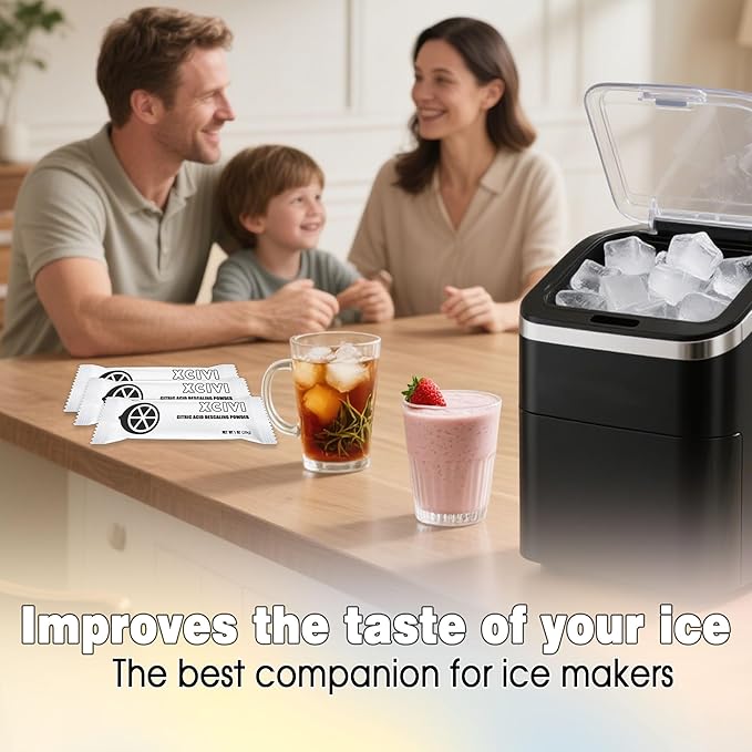 xcivi 6 Pack Ice Maker Descaling Powder Compatible with GE Profile Opal 2.0 Ultra Nugget Ice Maker, Citric Acid Descaling Powder Removes Mineral Deposits and Scale Build-up, Enhanced Ice Performance