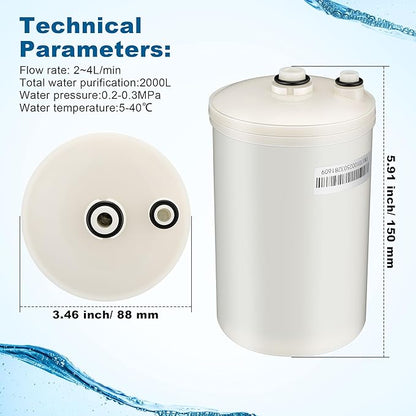 Qualirey 2 Pack Premium Filter Replacement Compatible with HG-N Type Water Ionizer, Compatible with Enagic Kangen LeveLuk SD501, JrIV, KANGEN 8(Not Original Type Before 2010)