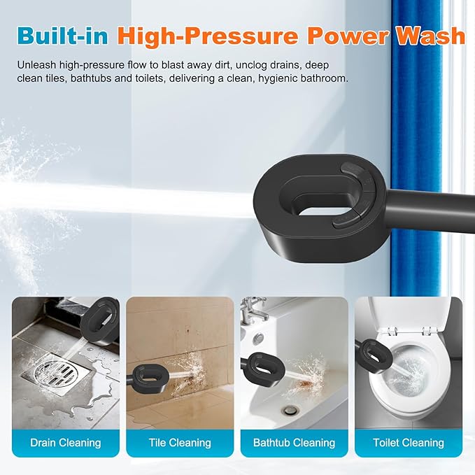 Hibbent Filtered Showerhead with handheld, High Pressure 5 Sprays Shower Head, Anti-clog Nozzles, Brass Holder & 71" Metal Hose, 3 Water Softener Filter Remove Chlorine, Reduce Dry Itchy Skin, Black