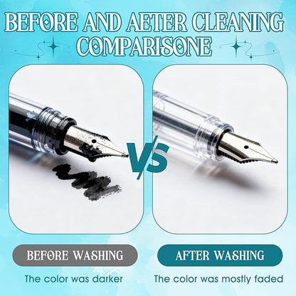 6.67 oz Fountain Pen Cleaneing Kit, Fountain Pen Cleaner, Fountain Pen Flush, Won't Damage the Nib, is Suitable for Cleaning Fountain Pen Nibs, and Extends the Life of the Pen