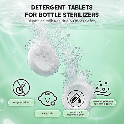 Descaling Tablets for Bottle Washer, 24 Count – Universal Fit Most Bottle Washer Models – Effective for Removing Milk & Limescale, Works with Washer, Warmer, Sterilizer & Formula Maker