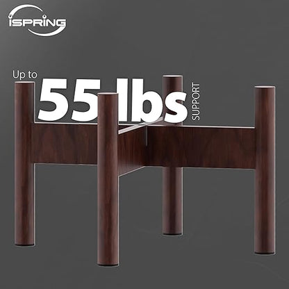 iSpring Wooden Stand for DGF2 Gravity-Fed Stainless Steel Countertop Water Filter System, Dark Wood