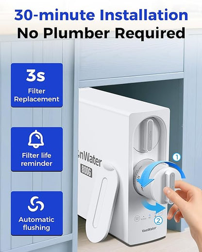 600GPD Under Sink RO Water Filtration, 7 Stage Tankless Reverse Osmosis Water Filter System, NSF/ANSI 372 Certified, 2:1 Pure to Waste, TDS, PFAS Reduction
