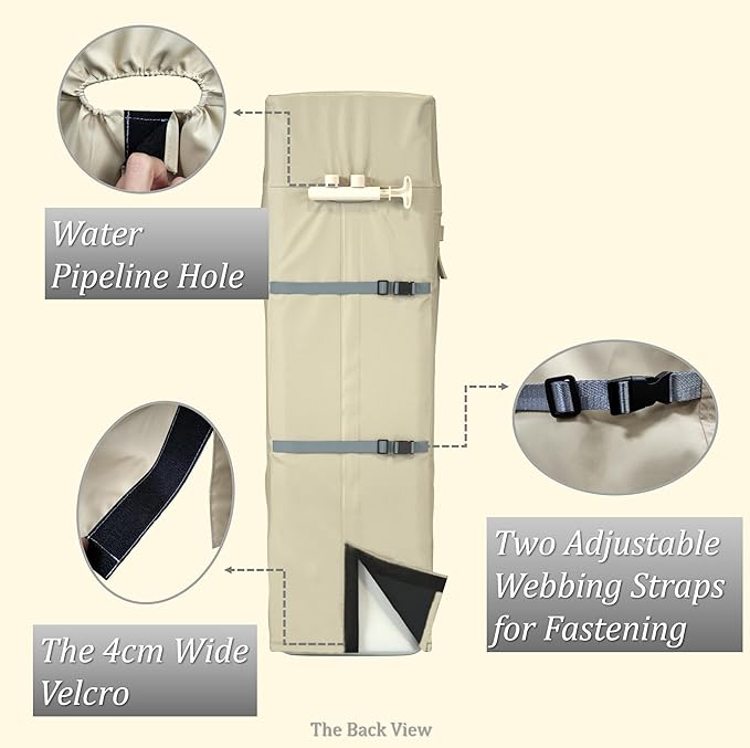 Water Softener Salt Cover,Water Softener Protective Cover for WHES30E/WHES40E Grain Softener Housings Outdoor,Beige