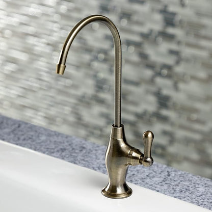 Kingston Brass KS3193AL Restoration Single Handle Water Filtration Faucet, Antique Brass, 10.81 x 4.63 x 1.75