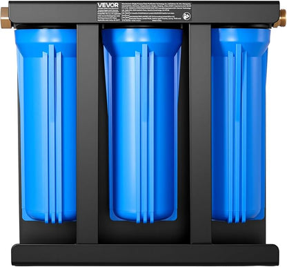 VEVOR RV Water Filter with Bracket, 3-Cartridge 2.5 x 10 in Water Filter System for RVs, Remove Sediments, Chlorine, Bad Tastes, Odors, and Most Contaminants, for Campers, Boats, Vans