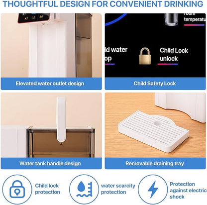 Instant Hot Water Dispenser Filter, Electric Hot Water Kettle Countertop Water Filter System, 12 Temperatures & 8 Volume Settings, Safety Lock, Hot Water Boiler Warmer for Home, Baby, Office
