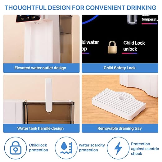 Portable Water Purifier with Dual Hot and Cold Water Outlets Ready to use Straight Out of the Box No Installation Required