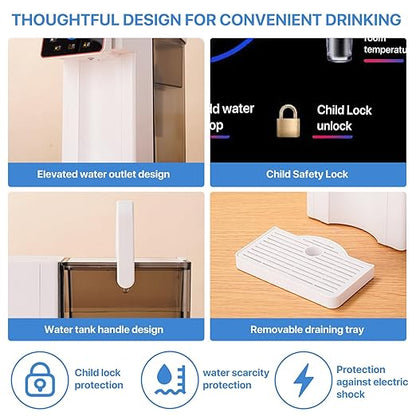Portable Water Purifier with Dual Hot and Cold Water Outlets Ready to use Straight Out of the Box No Installation Required