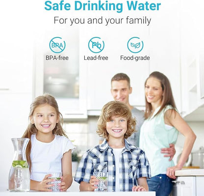 AQUA CREST PF-01A Water Filter Replacement for Waterdrop® Pitchers, 4 Pack | Replacement for Waterdrop® Pitcher and Dispenser, Reduces Lead, PFAS, PFOA/PFOS, Chlorine, Last Up to 3 Months or 200 Gallons