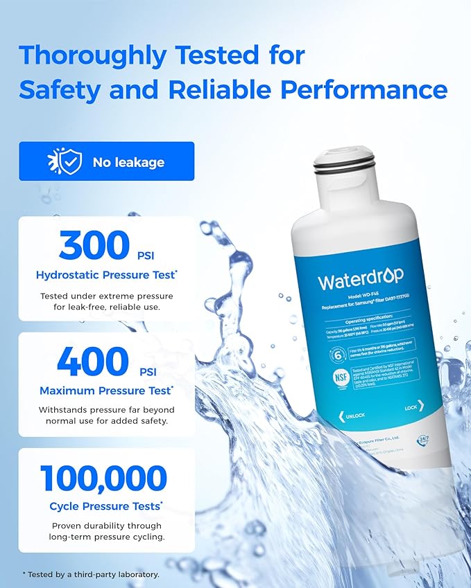 Waterdrop DA97-17376B Replacement for Samsung® HAF-QIN/EXP, DA97-08006C, RF28R7201SR, RF28R7351SG, WD-F45, Refrigerator Water Filter, 3 Filters