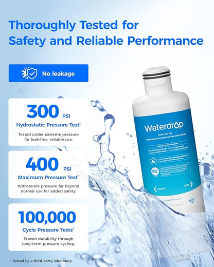 Waterdrop DA97-17376B Replacement for Samsung® HAF-QIN/EXP, DA97-08006C, RF28R7201SR, RF28R7351SG, WD-F45, Refrigerator Water Filter, 2 Filters