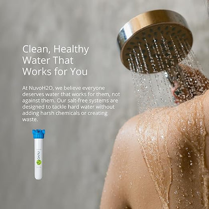 NuvoH2O Citrus-Based, Salt-Free Water Filter System + Water Softener – Healthy & Pure Water, Retains Healthy Minerals – Removes Hard Water Build Up (Home System)
