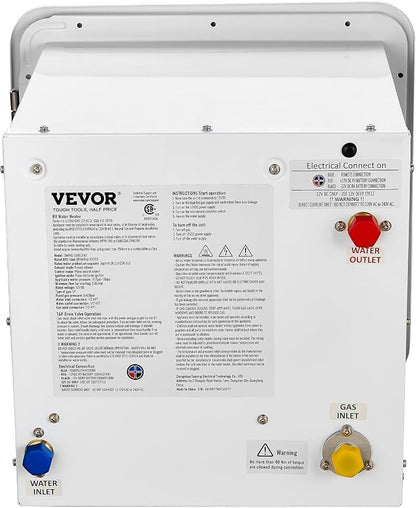 VEVOR RV Tankless Water Heater, 65000 BTU, Instant Shower with 15 x 15 in White Door and Remote Controller, Ideal for RVers' Family Everyday Use