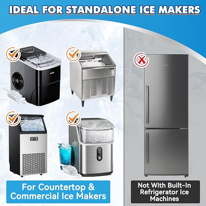 Ice Machine Cleaner, 36 Pack Ice Maker Cleaner for Crystal Clear Ice, Ice Machine Descaler Tablet for Most Countertop, Remove Hard Water and Mineral Buildup (36.01Count (Pack of 1))