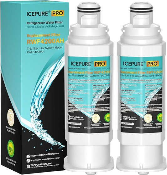 ICEPURE PRO DA97-17376B Refrigerator Water Filter Replacement for Samsung HAF-QIN/EXP, HAF-QIN, RS27T5200SR WS645A RS22T5201SR RF28R7201SR RF32CG5400SR RF27CG5400SR DA97-08006C WD-F45 RWF4200AH, 2PACK