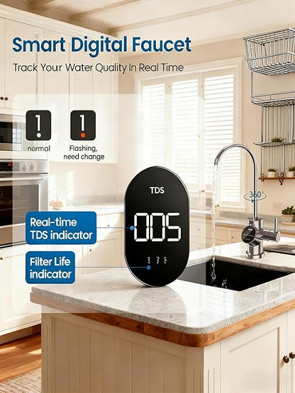 Cobectal Under Sink Reverse Osmosis System,TDS PFOS&PFOA Reduce, 800GPD Under Counter Ro System,3:1 Pure to Drain,11 Stage Tankless Reverse Osmosis Water Filter,Smart LED Faucet