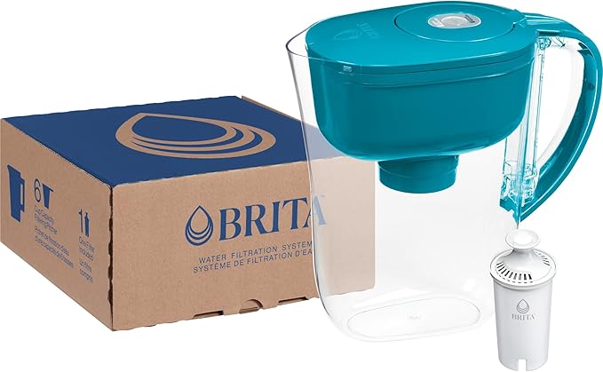 Brita Metro Water Filter Pitcher with SmartLight Change Indicator, BPA-Free, Replaces 1,800 Plastic Water Bottles a Year, Lasts Two Months, Includes 1 Filter, Small - 6-Cup Capacity, Turquoise