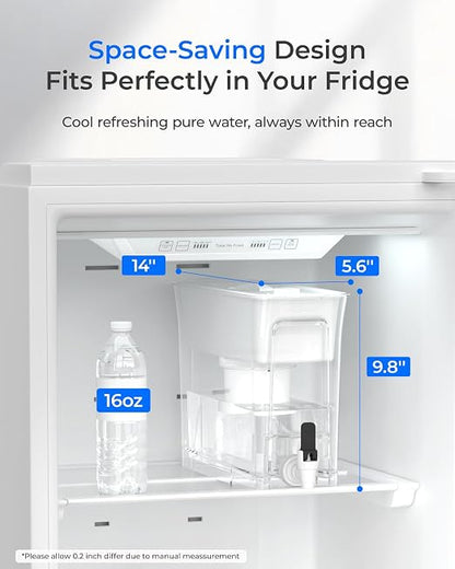 Waterdrop WFD-02W 35-Cup Water Filter Dispenser, Fluoride Reduction, White | Reduces 90%+ Fluoride, 150-Gallon Long-Life, Large Capacity, Reduces Chlorine, PFOA/PFOS and More, BPA Free