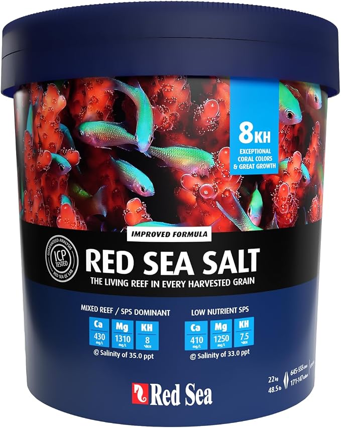 Red Sea Reef Salt Mix Large Bucket - Makes 175 Gallons Complete Marine Saltwater Aquarium Advanced Formula Optimal Coral Health & Stability