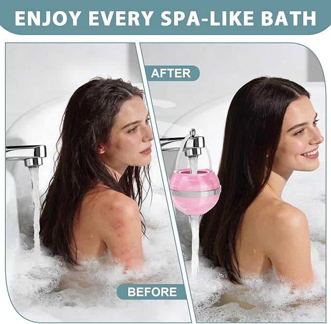 NIROKET Bath Filter for Tub, 8 Stages Bathtub Water Filter Removes Hundreds of Contaminants for Softer, Smoother Skin 2500 Gallons of Filtration, BPA Free