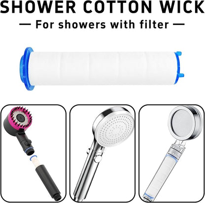 12Pcs 3.2” Shower Head Filter Cartridge, PP Cotton Replacement Filters for High Pressure Handheld Turbo Fan, Vortex Hydro Jet Shower Head, Improves Water Quality, Easy Install