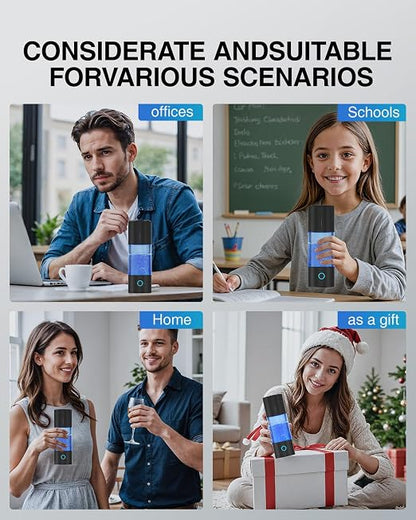 Tritan Hydrogen Water Bottle Generator - 5Min Quick Electrolysis Hydrogen Water Machine, madeking Portable Rechargeable Hydrogen Rich Water Cup Maker, Good for Travel, Sports, Gift, Type C (Black)