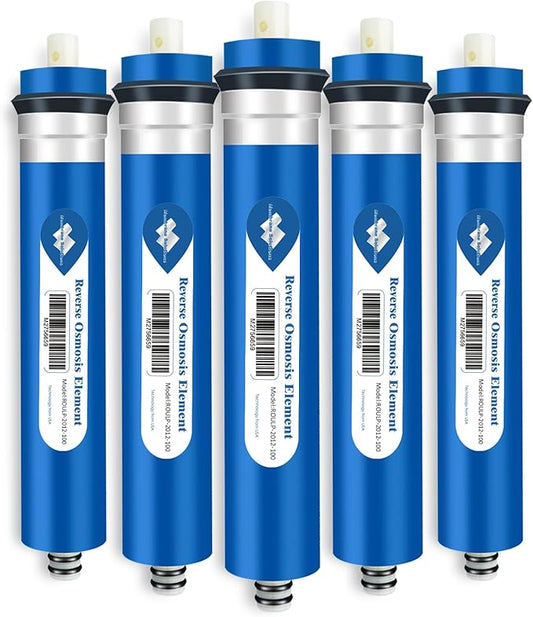 Membrane Solutions NSF/ANSI 58 Certified 100 GPD 11.75x1.75 Reverse Osmosis Membrane 5-Pack for Home RO Water Systems Maple Syrup DIY Aquariums
