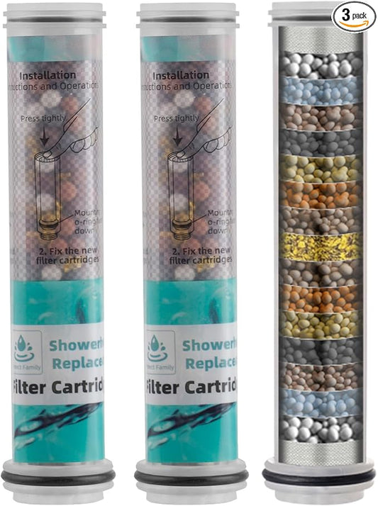 Hibbent 3 Pack Replacement Shower Filters Fit Hibbent 10-spray Handheld Shower Head, 20 Stage Showerhead Filter for Hard Water, High Output Shower Filter