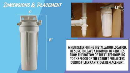 New Wave Enviro 10 Stage Plus Inline Water Filter System | 800 Gallon Capacity | Easy Install for Renters | Reduces Chlorine, Lead, Mercury, Arsenic, PFAS | Sustainable, Affordable Clean Water