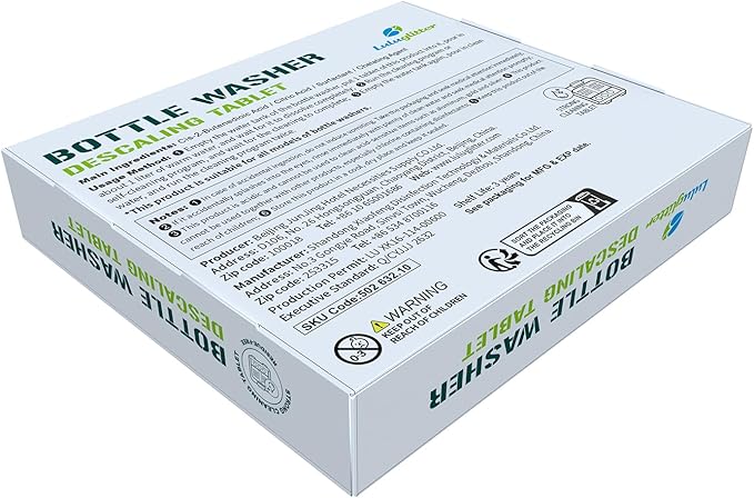 Baby Bottle Washer Descaling Tablet, Descaler Tablet to Remove Limescale & Mineral Buildup, Compatible with most baby bottle washers, 12 Count