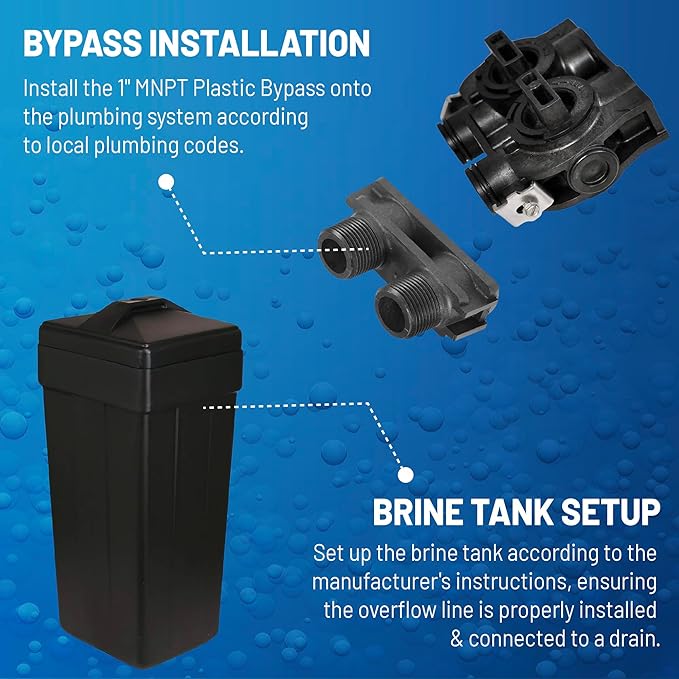 AFWFilters Premium Fleck 5600 SXT Meter Demand Water Softener - 48,000 Grain Capacity with 10% Long Life Crosslink Resin