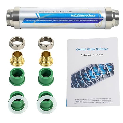 Salt-Free Whole House Water Descaler System, ¾-Inch & 1.2-Inch NPT Interfaces, 87% Descaling Rate, Prevents Limescale in Water Heaters/Pipes/Dishwashers, 10-Year Durability & Maintenance-Free