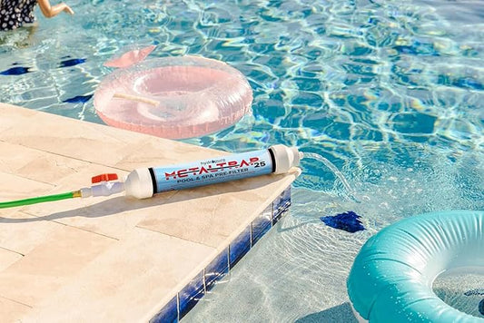 Hydropure Technologies 25,000 Gallon Pool and Spa Pre Filter, High Performance, City and Well Water, Removes Iron, Copper, and Other Metals, Includes Valve Connector, Made in USA