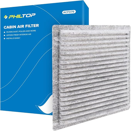 PHILTOP HEPA Cabin Air Filter w/Activated Carbon, Compatible with CF10138 Toyota Highlander 2001-2007, Lexus RX300 1999-2003, IS300 2001-2005, Carbon Filter Up Dust Pollen Odor