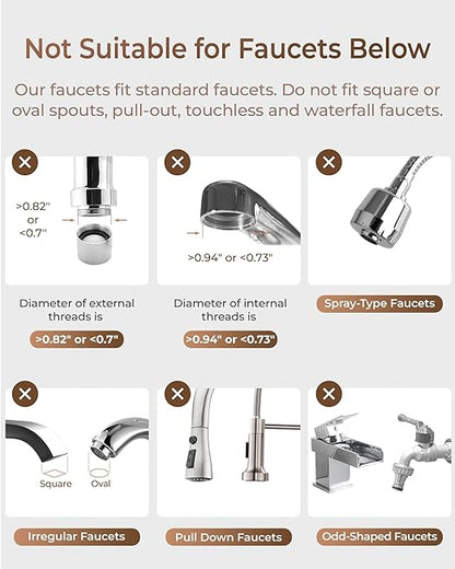 Waterdrop BFC1 Skincare Filter, Bathroom Sink Filter Water Faucet for Skin, Countertop Water Filter, SGS Certified, Reduces 99% Chlorine, Nanoscale Deep Clean, Hydrate Deeply