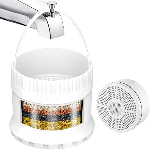 JDO Bath Filter for Tub Faucet - 3000 Gallon Bathtub Water Filter, Hard Water Softener to Remove Chlorine and Heavy Metals, White