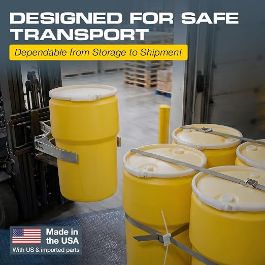 Eagle Plastic Drum, 14 Gallon Drum, DOT Compliant, Made in USA, Yellow | High-Density-Polyethylene Construction, Open Head Lab Pack Drum, Plastic Lever-Lock Lid, Hazardous Material Storage,Transport